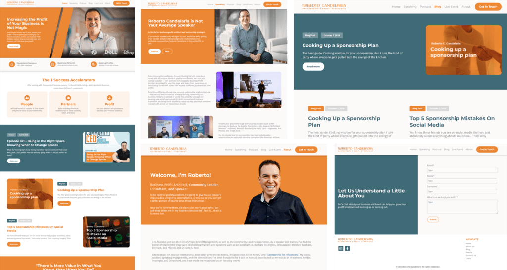 Roberto Candelaria website from the SpartanBots portfolio